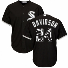 Men's Majestic Chicago White Sox #24 Matt Davidson Authentic Black Team Logo Fashion Cool Base MLB Jersey