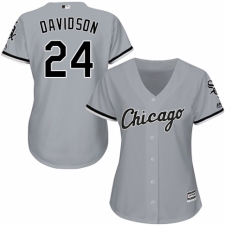Women's Majestic Chicago White Sox #24 Matt Davidson Authentic Grey Road Cool Base MLB Jersey