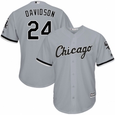 Youth Majestic Chicago White Sox #24 Matt Davidson Replica Grey Road Cool Base MLB Jersey