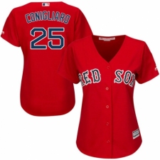 Women's Majestic Boston Red Sox #25 Tony Conigliaro Replica Red Alternate Home MLB Jersey
