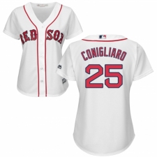 Women's Majestic Boston Red Sox #25 Tony Conigliaro Replica White Home MLB Jersey