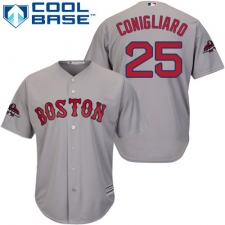 Youth Majestic Boston Red Sox #25 Tony Conigliaro Authentic Grey Road Cool Base 2018 World Series Champions MLB Jersey
