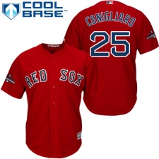 Youth Majestic Boston Red Sox #25 Tony Conigliaro Authentic Red Alternate Home Cool Base 2018 World Series Champions MLB Jersey