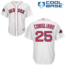 Youth Majestic Boston Red Sox #25 Tony Conigliaro Authentic White Home Cool Base 2018 World Series Champions MLB Jersey