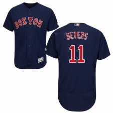 Men's Majestic Boston Red Sox #11 Rafael Devers Navy Blue Alternate Flex Base Authentic Collection MLB Jersey