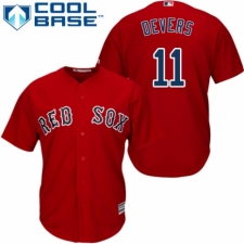 Men's Majestic Boston Red Sox #11 Rafael Devers Replica Red Alternate Home Cool Base MLB Jersey