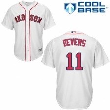 Youth Majestic Boston Red Sox #11 Rafael Devers Authentic White Home Cool Base MLB Jersey