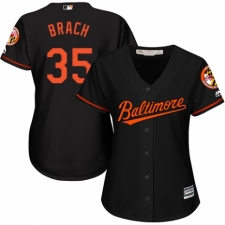Women's Majestic Baltimore Orioles #35 Brad Brach Replica Black Alternate Cool Base MLB Jersey