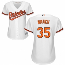 Women's Majestic Baltimore Orioles #35 Brad Brach Replica White Home Cool Base MLB Jersey