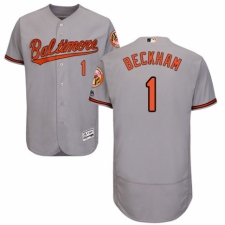 Men's Majestic Baltimore Orioles #1 Tim Beckham Grey Road Flex Base Authentic Collection MLB Jersey