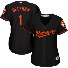 Women's Majestic Baltimore Orioles #1 Tim Beckham Authentic Black Alternate Cool Base MLB Jersey