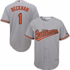 Youth Majestic Baltimore Orioles #1 Tim Beckham Authentic Grey Road Cool Base MLB Jersey