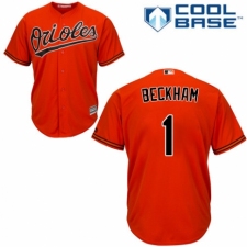 Youth Majestic Baltimore Orioles #1 Tim Beckham Authentic Orange Alternate Cool Base MLB Jersey
