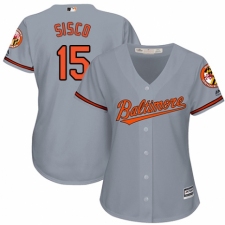 Women's Majestic Baltimore Orioles #15 Chance Sisco Authentic Grey Road Cool Base MLB Jersey