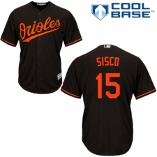 Youth Majestic Baltimore Orioles #15 Chance Sisco Authentic Black Alternate Cool Base MLB Jersey