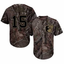 Youth Majestic Baltimore Orioles #15 Chance Sisco Authentic Camo Realtree Collection Flex Base MLB Jersey