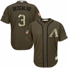 Men's Majestic Arizona Diamondbacks #3 Daniel Descalso Authentic Green Salute to Service MLB Jersey