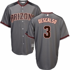 Men's Majestic Arizona Diamondbacks #3 Daniel Descalso Authentic Grey Road Cool Base MLB Jersey