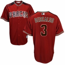 Men's Majestic Arizona Diamondbacks #3 Daniel Descalso Authentic Red/Brick Alternate Cool Base MLB Jersey