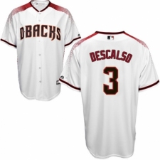 Men's Majestic Arizona Diamondbacks #3 Daniel Descalso Authentic White Home Cool Base MLB Jersey