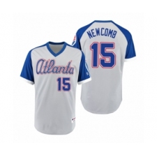 Women Braves #15 Sean Newcomb Gray Royal 1979 Turn Back the Clock Authentic Jersey
