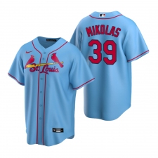 Men's Nike St. Louis Cardinals #39 Miles Mikolas Light Blue Alternate Stitched Baseball Jersey
