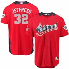 Youth Majestic Milwaukee Brewers #32 Jeremy Jeffress Game Red National League 2018 MLB All-Star MLB Jersey