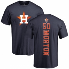 MLB Nike Houston Astros #50 Charlie Morton Navy Blue Backer T-Shirt