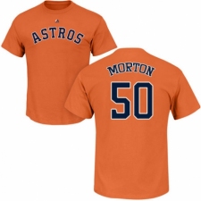 MLB Nike Houston Astros #50 Charlie Morton Orange Name & Number T-Shirt