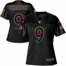 Women's Nike Arizona Cardinals #9 Sam Bradford Game Black Fashion NFL Jersey