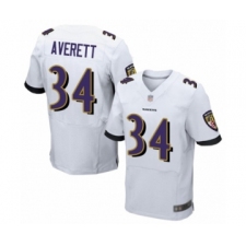 Men's Baltimore Ravens #34 Anthony Averett Elite White Football Jersey