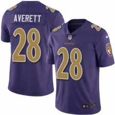 Men's Nike Baltimore Ravens #28 Anthony Averett Elite Purple Rush Vapor Untouchable NFL Jersey