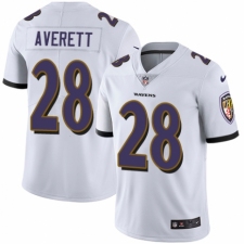 Youth Nike Baltimore Ravens #28 Anthony Averett White Vapor Untouchable Limited Player NFL Jersey