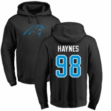 NFL Nike Carolina Panthers #98 Marquis Haynes Black Name & Number Logo Pullover Hoodie