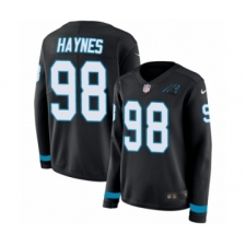 Women's Nike Carolina Panthers #98 Marquis Haynes Limited Black Therma Long Sleeve NFL Jersey