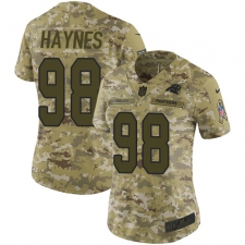 Women's Nike Carolina Panthers #98 Marquis Haynes Limited Camo 2018 Salute to Service NFL Jersey