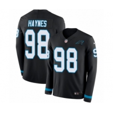 Youth Nike Carolina Panthers #98 Marquis Haynes Limited Black Therma Long Sleeve NFL Jersey