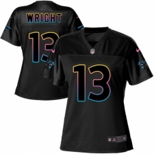 Women's Nike Carolina Panthers #13 Jarius Wright Game Black Fashion NFL Jersey