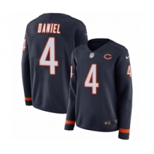 Women's Nike Chicago Bears #4 Chase Daniel Limited Navy Blue Therma Long Sleeve NFL Jersey