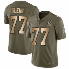 Men's Nike Cincinnati Bengals #77 Cordy Glenn Limited Olive/Gold 2017 Salute to Service NFL Jersey