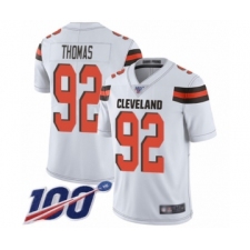 Men's Cleveland Browns #92 Chad Thomas White Vapor Untouchable Limited Player 100th Season Football Jersey