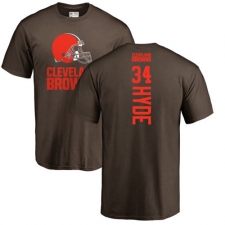 NFL Nike Cleveland Browns #34 Carlos Hyde Brown Backer T-Shirt