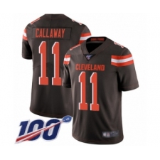 Men's Cleveland Browns #11 Antonio Callaway Brown Team Color Vapor Untouchable Limited Player 100th Season Football Jersey