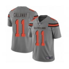 Men's Cleveland Browns #11 Antonio Callaway Limited Gray Inverted Legend Football Jersey