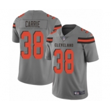 Men's Cleveland Browns #38 T. J. Carrie Limited Gray Inverted Legend Football Jersey