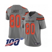 Youth Cleveland Browns #80 Jarvis Landry Limited Gray Inverted Legend 100th Season Football Jersey