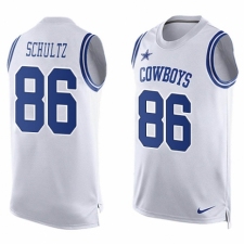 Men's Nike Dallas Cowboys #86 Dalton Schultz Limited White Player Name & Number Tank Top NFL Jersey