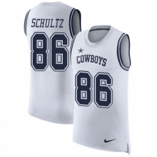 Men's Nike Dallas Cowboys #86 Dalton Schultz White Rush Player Name & Number Tank Top NFL Jersey