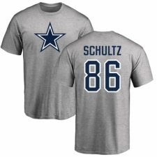 NFL Nike Dallas Cowboys #86 Dalton Schultz Ash Name & Number Logo T-Shirt