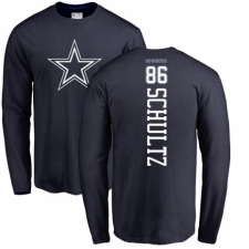 NFL Nike Dallas Cowboys #86 Dalton Schultz Navy Blue Backer Long Sleeve T-Shirt